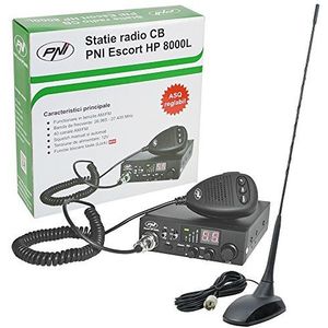 PNI cb radio kit Escort HP 8000L ASQ + cb-antenne extra 48, sigarettenaansteker-stekker inbegrepen