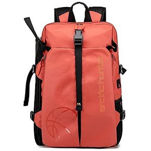 Basketbalrugzak met USB-oplaadpoort, outdoor rugzak voor heren, reisrugzak, sport fitness vrije tijd, ORANJE (oranje) - PINKPEGASUS-XCBKTO