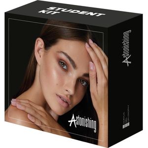 Acrylic Student Kit - Monomer 50ml - Powders 7gr - Brush #8 - Blue Scrub 100ml - Oil 15ml - 20pcs L Forms