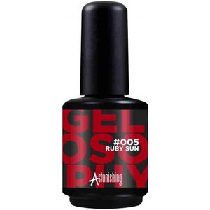Astonishing Gelosophy Gellak #005 Ruby Sun – TPO-vrije UV/LED Gel Polish 15ml – Soak Off Gellak voor Perfecte Gelnagels & Nail Art