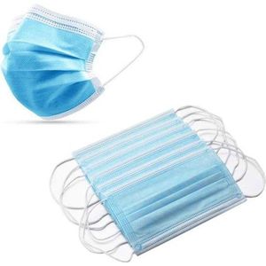 3- Laags mondmasker 10 stuks - met elastiek - wegwerp - CE gecertificeerd