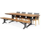 Tuinstoel Suns Verona Teak / Grey Sling (set van 4)