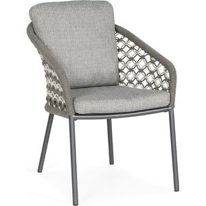 SUNS Nappa dining chair matt royal grey/mix macrame carbon grey/light anthracite