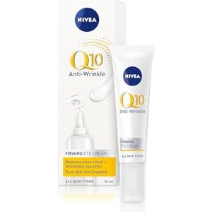 Nivea Q10 Power Bright Eye Cream, Anti-Krinkle + Firming, Anti-Ageing Eye Cream met Creatine en Q10, vermindert donkere cirkels en puffiness, 15 ml (1 stuk)