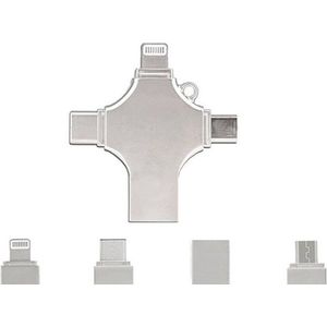 Xd Xtreme - 4-in-1 Flashdrive 128GB - metal brushed design - 8 pin - micro usb - usb c - usb