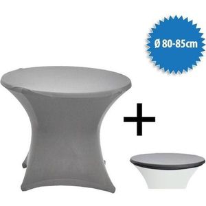 Cover Up Terrastafelrok Stretch - Ø80-85cm - Incl. Topcover - Grijs