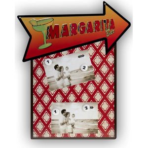 HAES deco - Retro Metalen Muurdecoratie - Margarita frame met magneten - Deco Vintage-Decoratie - 40 x 50 x 0,6 cm - WD663