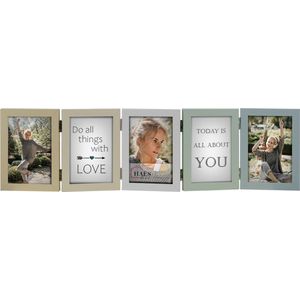 PolkaHome Fotolijst, Voor Aan De Muur, Perzik, Foto's, Met Fotohouder Klemmen Decoratie Voor Huis En Cadeau Voor Bruiloft Verjaardag 2 Stuks Met Alfabet En Cijferstickers