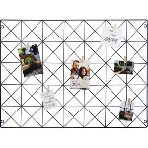 HAES DECO - Industrieel metalen wandrek zwart Lund formaat 55x75 cm - UT268HS