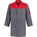 EM Workwear Stofjas 2-kleurig 100% katoen grijs / rood - Maat S / 44-46