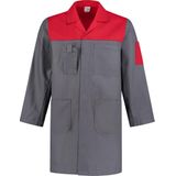 EM Workwear Stofjas 2-kleurig 100% katoen grijs / rood - Maat S / 44-46