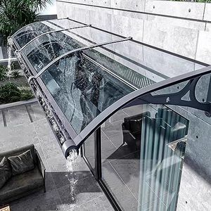 Spoelbak Aluminium Deurluifel,Transparante Polycarbonaat Afdekking,Regenbeschutting,Patio Veranda Luifel,Buiten Regendichte Balkon Binnenplaats Raamluifel Venster Luifel (100x240cm/39""x94"")