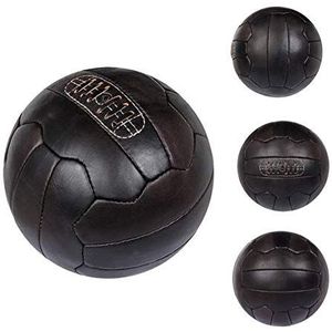 FNine Sports Antieke lederen ballen, handgemaakte vintage ballen (donkerbruine voetbal)