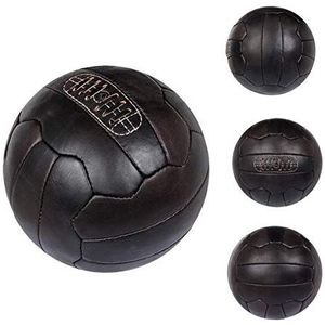 FNine Sports Antieke lederen ballen, vintage ballen met de hand gemaakt, (voetbal donkerbruin)