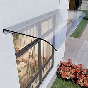 Gebogen Luifel Voordeur,Buiten Schaduw Patio Veranda Luifel,Stille Deurluifel Raamluifel,Onzichtbare Luifel,Transparante Polycarbonaat Cover,voor Balkon Elektrische Doos Poort (40x190cm/16""x75"")