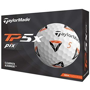 TaylorMade TP5X Pix Unisex golfballen, wit, Eén maat