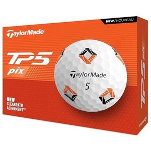 TaylorMade TM24 TP5 pix Lot de 12 balles de golf Blanc