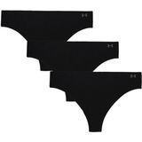 Under Armour Pure Stretch 3-Pack No Show Thong - Zwart