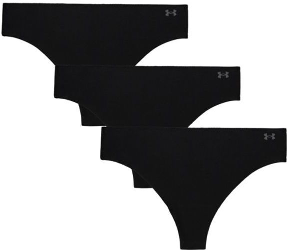 Under Armour Pure Stretch 3-Pack No Show Thong - Zwart