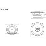 JBL Club 54F - Autospeakers - 5,25” Inch (130mm) 2-weg Coaxiaal - 135W Piek / 45W RMS - Set van 2