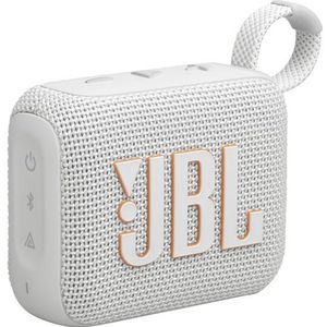 JBL - Go 4 - Bluetoothspeaker - Wit - Draadloos - Water- en stofbestendig