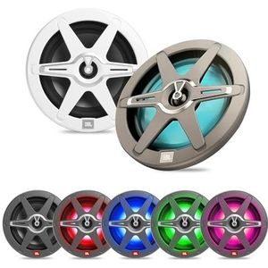 JBL Club Marine 8"" (200 mm) - Autospeakers - 2-weg Full Range Speakers - 150W RMS / 450 Piek - 7 LED Modes - Incl. Witte & Grijze Grill