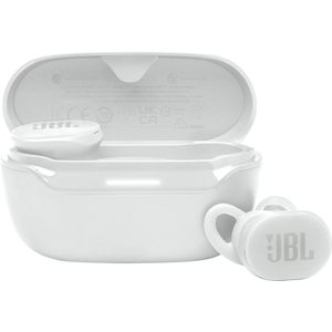 JBL Endurance Race 2, draadloze bluetooth-hoofdtelefoon, 48 uur batterijduur, IP68 waterdicht en stofdicht, ruisonderdrukking, JBL Pure Bass-geluid, smart ambient-technologie, sportmodus, wit