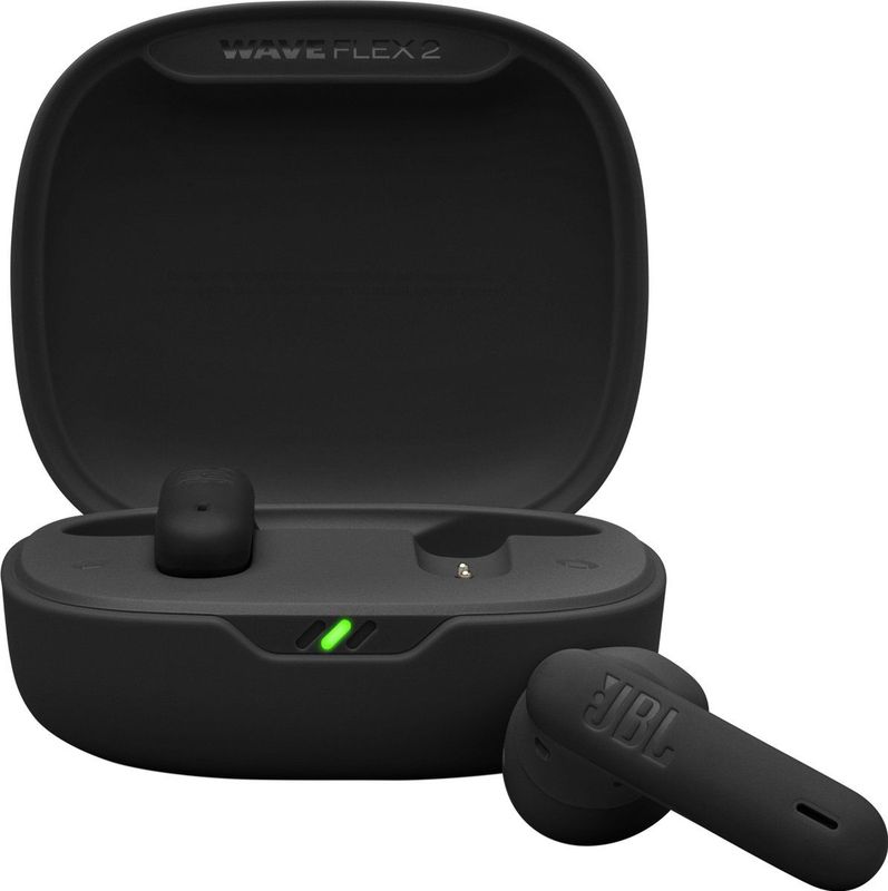 JBL Wave Flex 2, Kabellose Bluetooth-In-Ear-Kopfhörer mit 40 h Wiedergabezeit, JBL Pure Bass Sound, Smart-Ambient-Technologie, IP54 wasser - und staubgeschützt, Multipoint-Verbindung, Schwarz