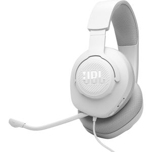 JBL Quantum 100M2 gaming-hoofdtelefoon, bekabeld, over-ear met afneembare microfoon, JBL QuantumSound Signature geluid, 3,5 mm jackkabel, compatibel met vele platforms, mute-functie, wit