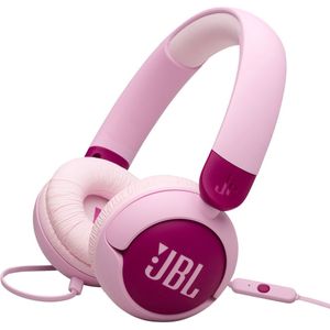 JBL Junior 320, bedrade on-ear koptelefoon voor kinderen met ingebouwde microfoon, JBL Safe Sound, laag volume, 12 mm dikke zachte pad en sticker set, ultraportabel ontwerp, in Paars