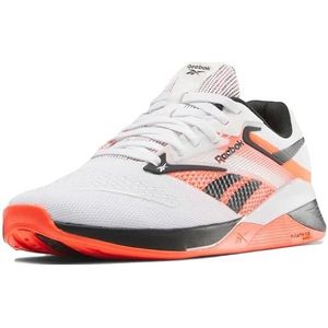 Reebok Dames Nano X4 Sneaker, FTWWHT/Zwart/ORGFLA, 8 UK, Ftwwht Zwart Orgfla, 42 EU