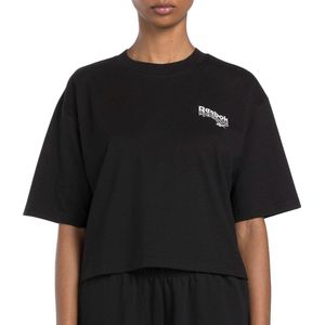 Reebok - Dames Sport T-shirt - Cropped - Katoen - Ronde Hals - Korte Mouwen
