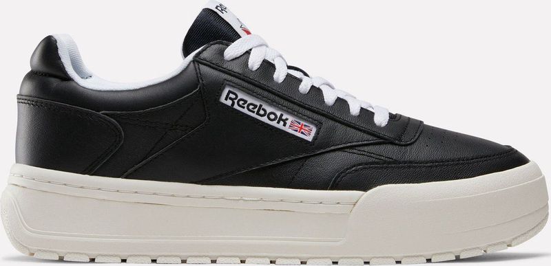 Reebok Uniseks Club C Megacourt sneakers, zwart krijt wit, 34 EU