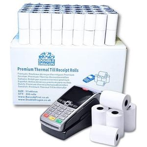 Double Dragon, 57 x 40 mm Premium Thermisch Papier Kassabon Rol voor PDQ Creditcardmachine, POS, EPOS, Kassa [Verpakking van 20]