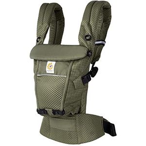 Ergobaby Original Adapt - Ergonomische Draagzak met Verstelbare Posities, Gewatteerde Heupriem en Opklapbare Babykap - Olive Green