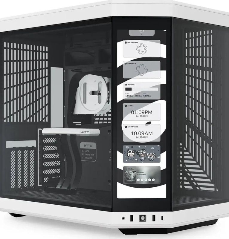 Hyte Y70 Touch Black/White Midtowermodel ATX wit, zwart