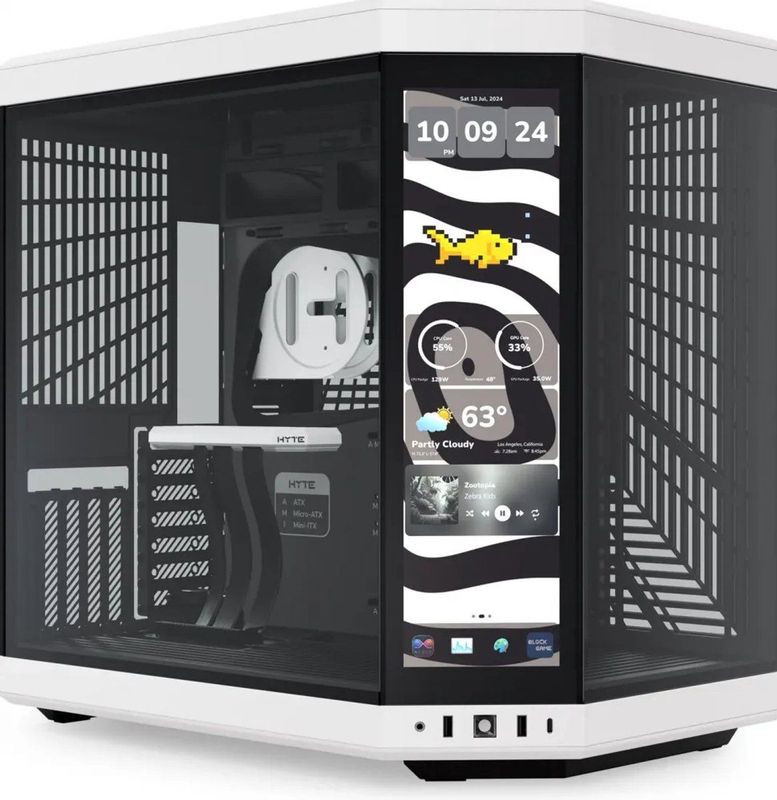 Hyte - Y70 Touch Infinite - Pc-behuizing - Zwart - Panoramisch Zijpaneel van Gehard Glas