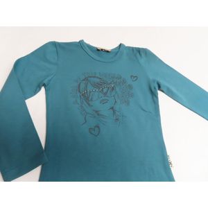 T-shirt met lange mouw - Meisje - Groen - Girl- 5 jaar 110