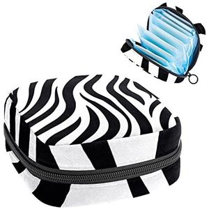 Maandverband Opbergzakken Verpleging Pad Houder Zwart Wit Zebra Print Draagbare Periode Kit Tas Vrouwelijke Product Pouch voor Vrouwen Meisjes