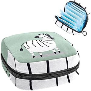 Maandverband Opbergzakken Verpleging Pad Houder Leuke Zebra Cartoon Draagbare Periode Kit Tas Vrouwelijke Product Pouch voor Vrouwen Meisjes