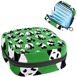 Maandverband Opbergzakken Verpleging Pad Houder Leuke Panda Groene Draagbare Periode Kit Tas Vrouwelijke Product Pouch voor Vrouwen Meisjes