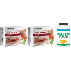 Arkopharma Arkosterol Plus Voordeelpak Duo-pak 2x 90 capsules + Gratis Gezonderwinkelen Visolie 120 capsules