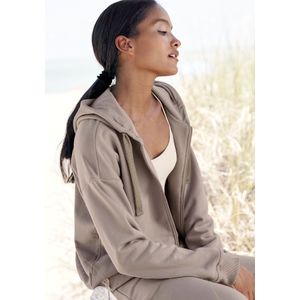 Lascana Sweatvest -lounge jas van biologische katoen, loungewear