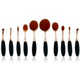 Ovale Penselen - 10 Stuks - Goud - Make-Up Kwasten