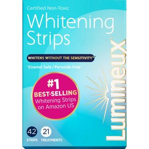 Lumineux Teeth Whitening Strips - 42 Strips - Tanden Bleekstrips zonder Peroxide (0%) - 100% Natuurlijke Ingrediënten - Tandenbleekset