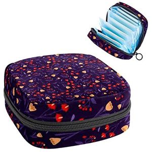 Vrouwen Maandverband Pads Handtas Dames Menstruatie Cup Pouch Meisjes Draagbare Tampon Opbergtas Bloem Rode Print Periode Pouch met Rits