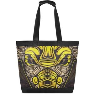 KAAVIYO Stier Gouden Koe Kunst Strand Tas Reizen Tote Winkelen Boodschappen Schoudertassen Handtassen Voor Reizen Vrouwen Meisjes, Patroon, 14.4x7.5x15in