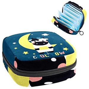 Vrouwen Maandverband Pads Handtas Dames Menstruatie Cup Pouch Meisjes Draagbare Tampon Opbergtas Maan Koe Periode Pouch met Rits