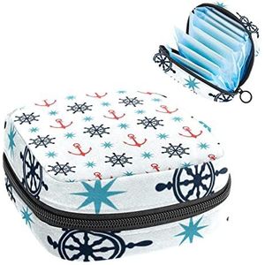 Vrouwen Maandverband Pads Handtas Dames Menstruatie Cup Pouch Meisjes Draagbare Tampon Opbergtas Wiel Anker Periode Pouch met Rits