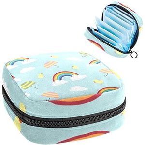 Vrouwen Maandverband Pads Handtas Dames Menstruatie Cup Pouch Meisjes Draagbare Tampon Opbergtas Regenboog Periode Pouch met Rits
